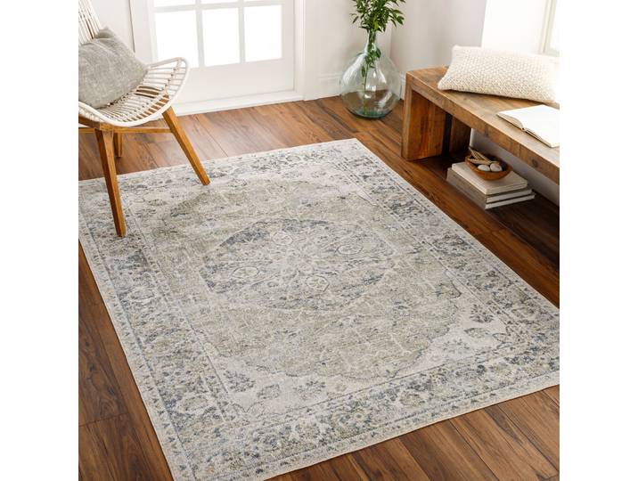 Teppich LIVABLISS MALACCA , beige (grün), B:200cm H:5,1mm L:275cm, Polyester, Teppiche, Teppich