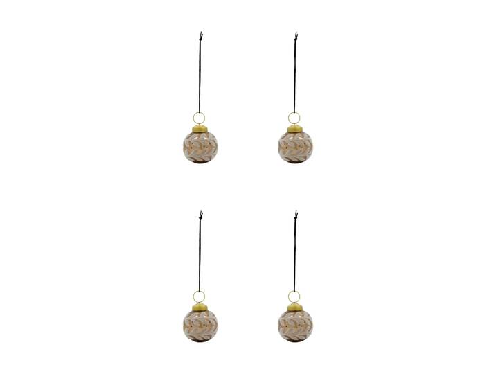 House Doctor Boule de Noël Vellu lot de 4 Sable
