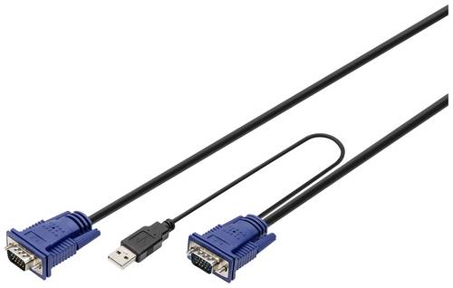 Digitus KVM Adapterkabel [1x USB-A, VGA - 1x VGA] 5.00 m Schwarz