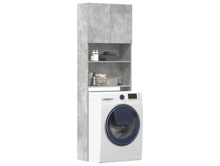 Meuble de machine à laver gris béton bois d ingénierie
