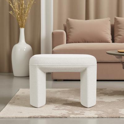ZWYO HOSIMU "24"" Boucle Saddle Seat Ottoman with MDF Frame & Soft Upholstery"