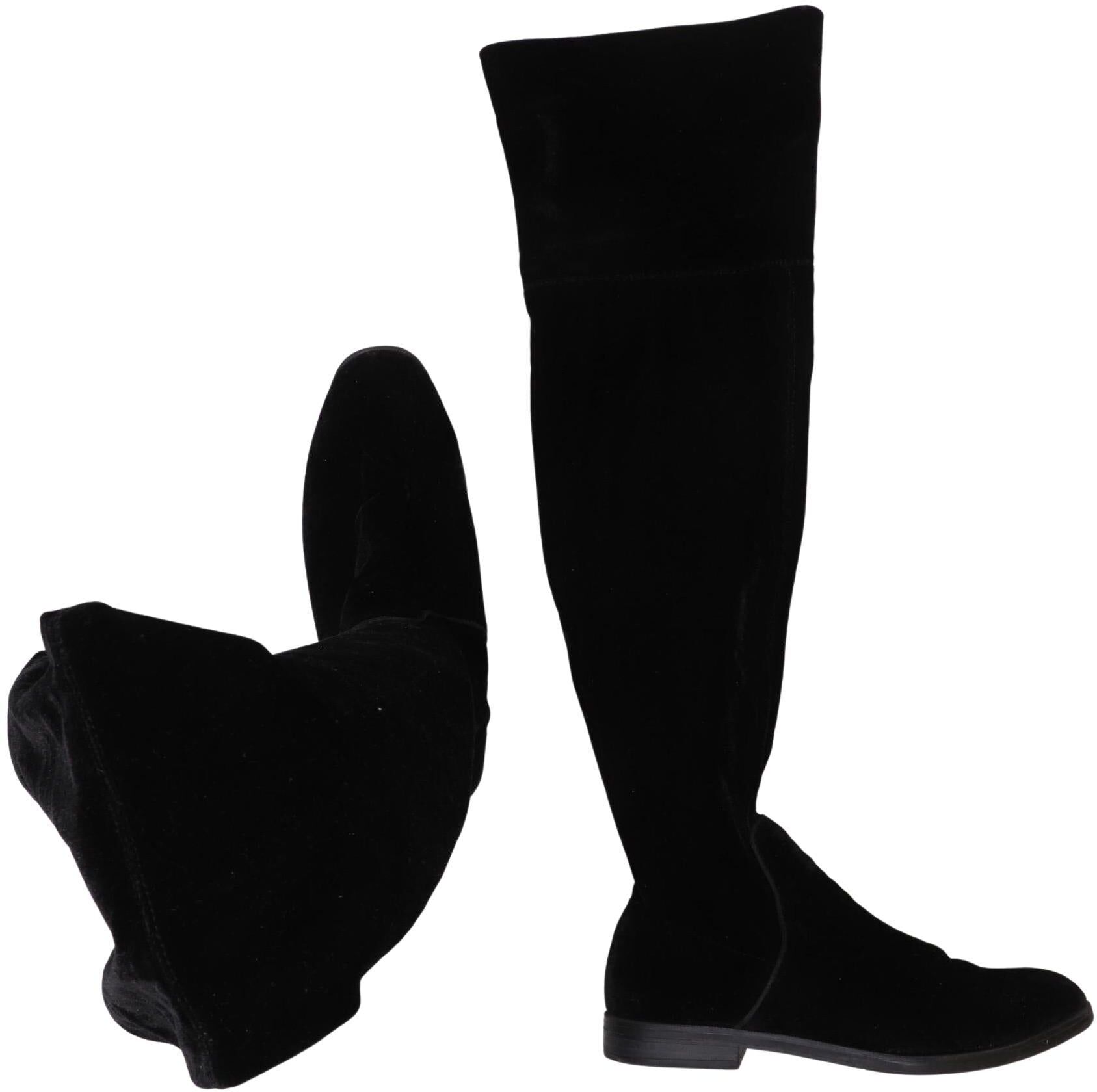 bershka Damen Stiefel, Schwarz, Gr. EU 38, kein / Etikett - Second Hand