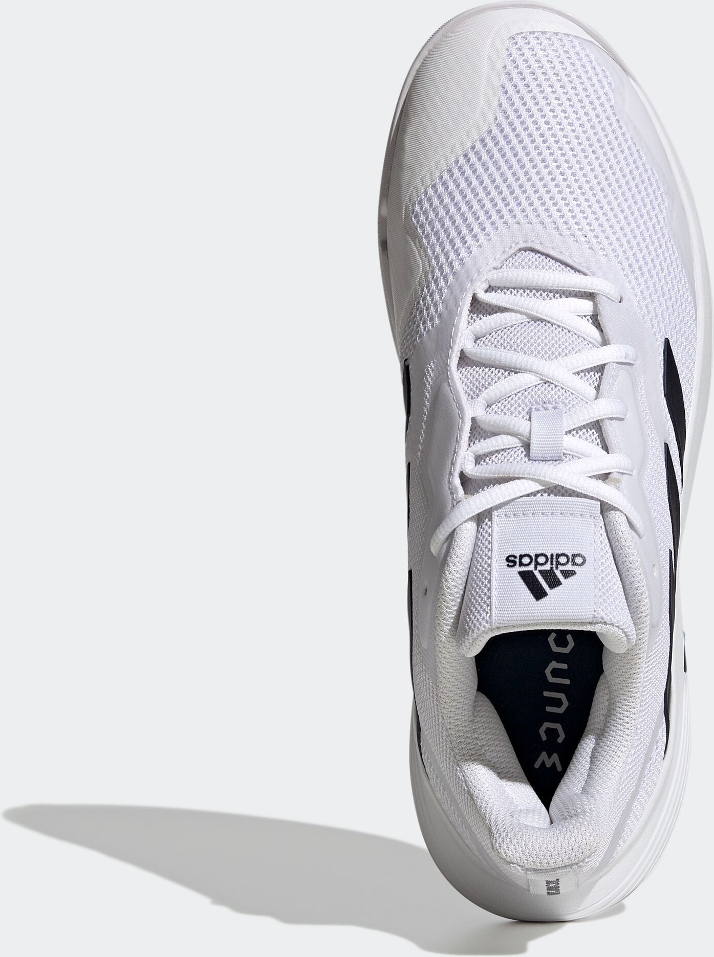 Tennisschuh ADIDAS PERFORMANCE "COURTJAM CONTROL", Herren, Gr. 42,5, blau (cloud weiß, team navy blau, ftwr weiß), Synthetik, Textil, Schuhe Tennisschuh, für Teppich-Belag