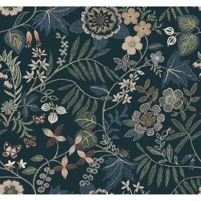 Scott Living Marilyn Sea Green Floral Trail Wallpaper