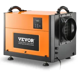 VEVOR 50 L kommerzieller Luftentfeuchter mit Ablaufschlauch, tragbarer Entfeuchter für Keller, Raumentfeuchter, Lagerräume in Industriequalität, automatische Abtauung/Entwässerung, LED-Anzeige