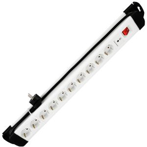 REV-Ritter Steckdosenleiste 0512523555, 2m Kabel, 10-fach in schwarz-weiß, Überspannungsschutz, mit Schalter