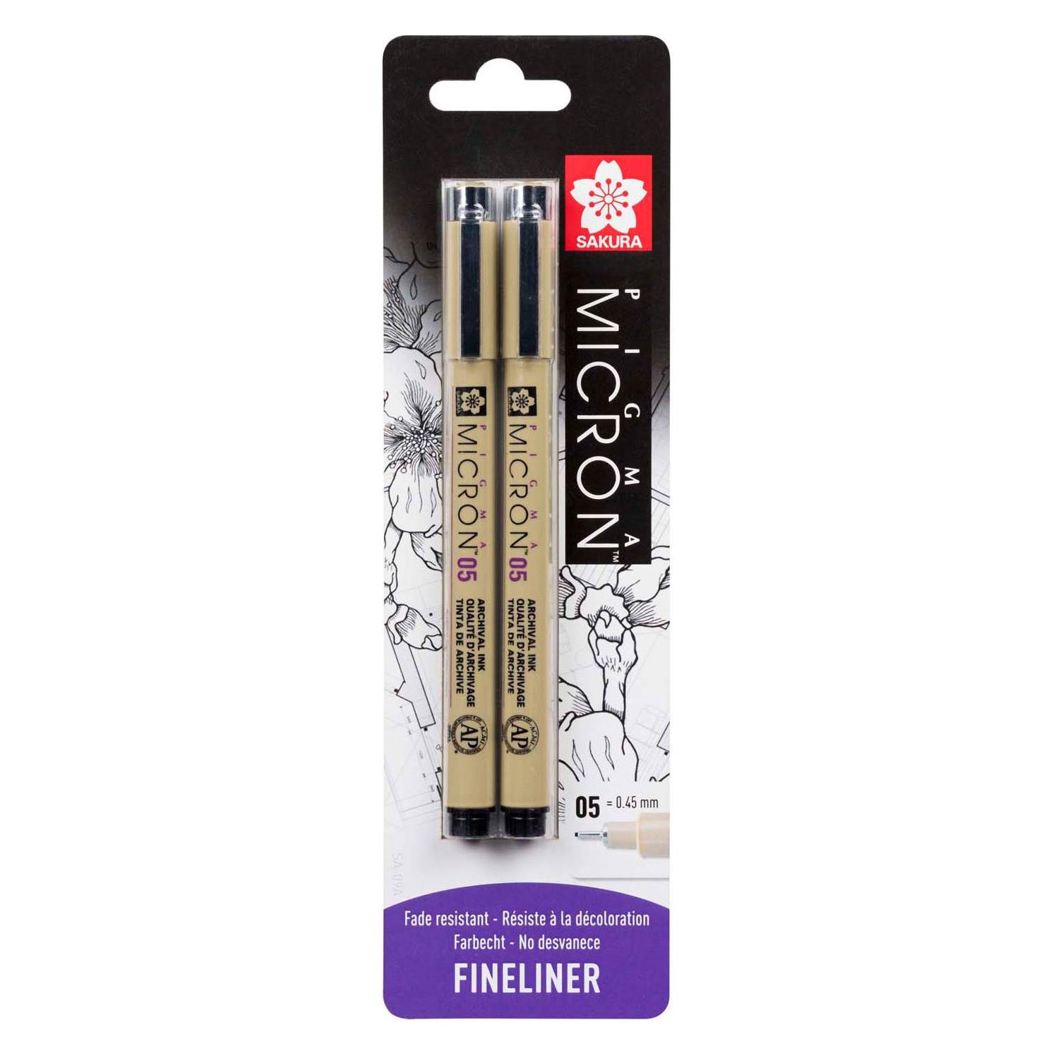 Sakura Pigma Micron 05 Schwarz 0,45mm 2Stücks (2x) (36541181)