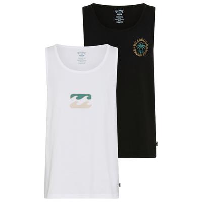 Tanktop BILLABONG "ESTRADA ICON DOUBLEPACK", Herren, Gr. L, schwarz-weiß (schwarz, weiß), Obermaterial: 100% Baumwolle, Tops Tanktop, im 2er-Pack, aus Baumwolle, ärmelloser Schnitt, sportlicher Stil