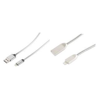 Shiverpeaks Lightning Lade-Sync USB A auf 8-pin silber 1,0m (1 m, USB 2.0) (BS14-13001)