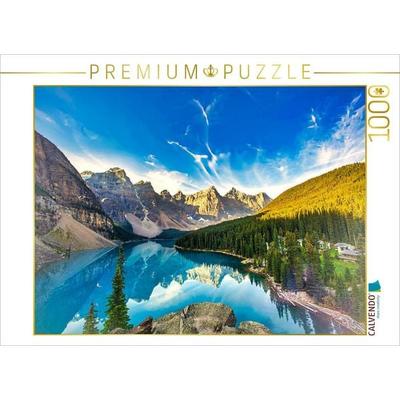 CALVENDO Puzzle Der See liegt im Valley of the Ten Peaks, in einem Tal auf einer Höhe von 1.884 m über dem Meeresspiegel. | 1000 Teile Lege-Größe