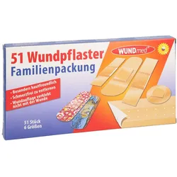Wundpflaster Familienpackung 6 Größen 51 St