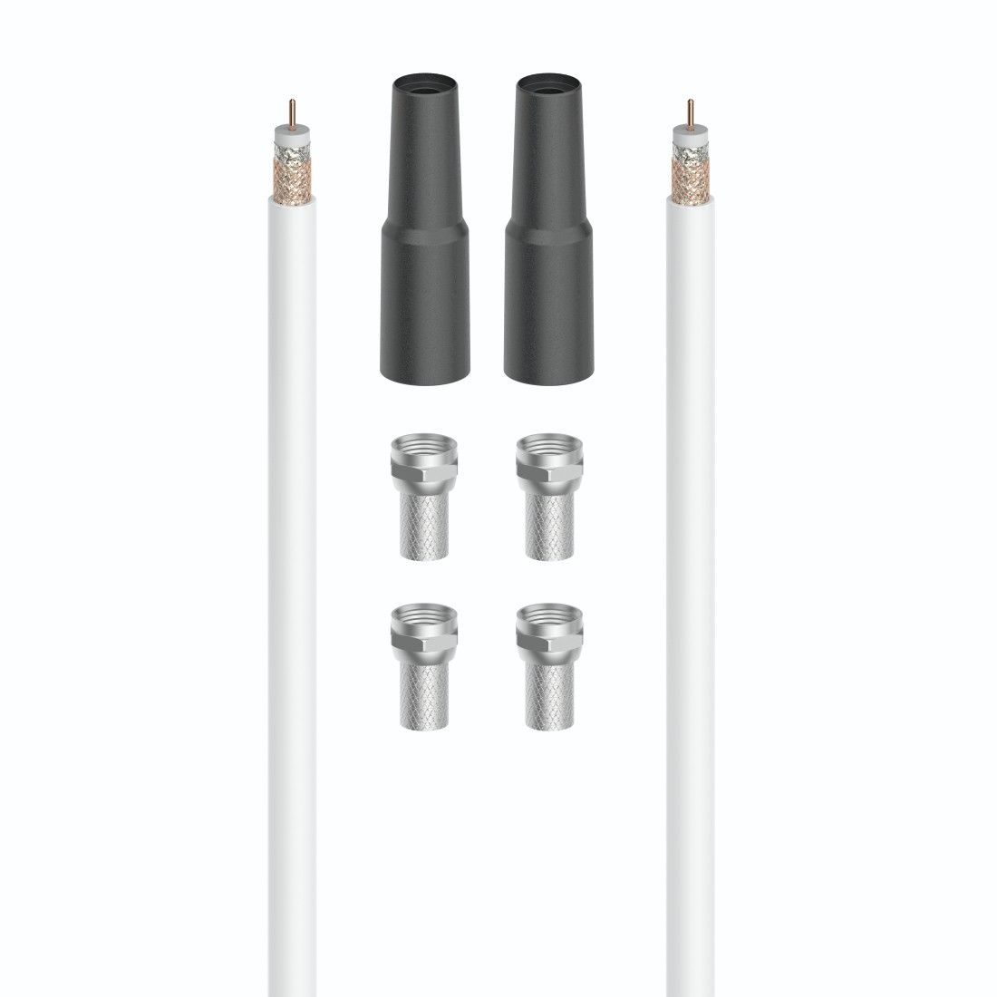 Hama 205043 SAT-Anschluss-Kit Stecker Koax auf Koax 40 m (Weiß) 00205043