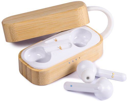 Auricolari bluetooth tws in bambù e plastica Personalizzate o neutre