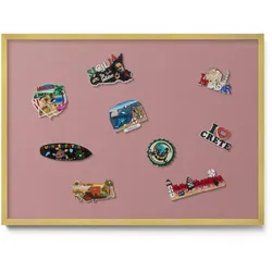 MAGNETTAFEL 70x50 cm Goldener Rahmen Pastellrosa