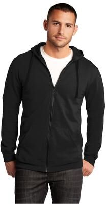 District DT800 The Concert Fleece Full-Zip Hoodie in Black size Large   Cotton/Polyester Blend