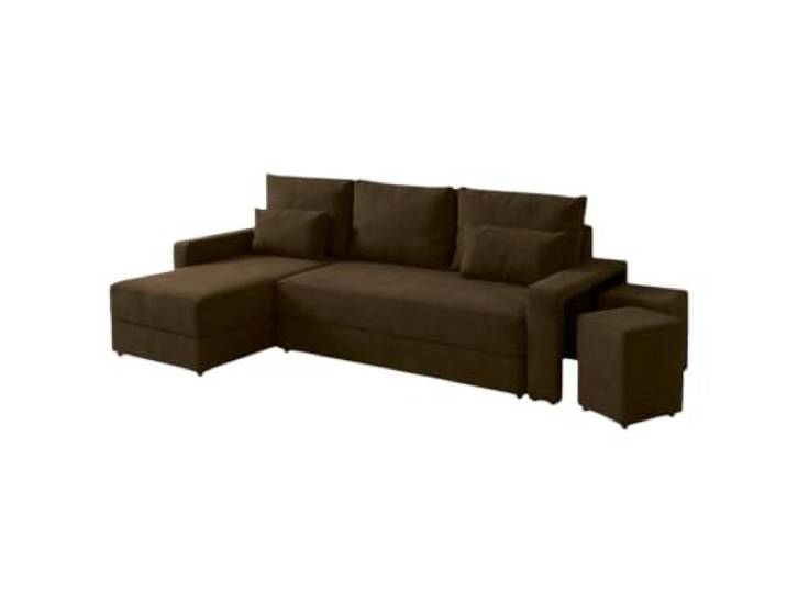 Furnelo Austin Ecksofa L Schlaffunktion Bettkasten 2 Hocker