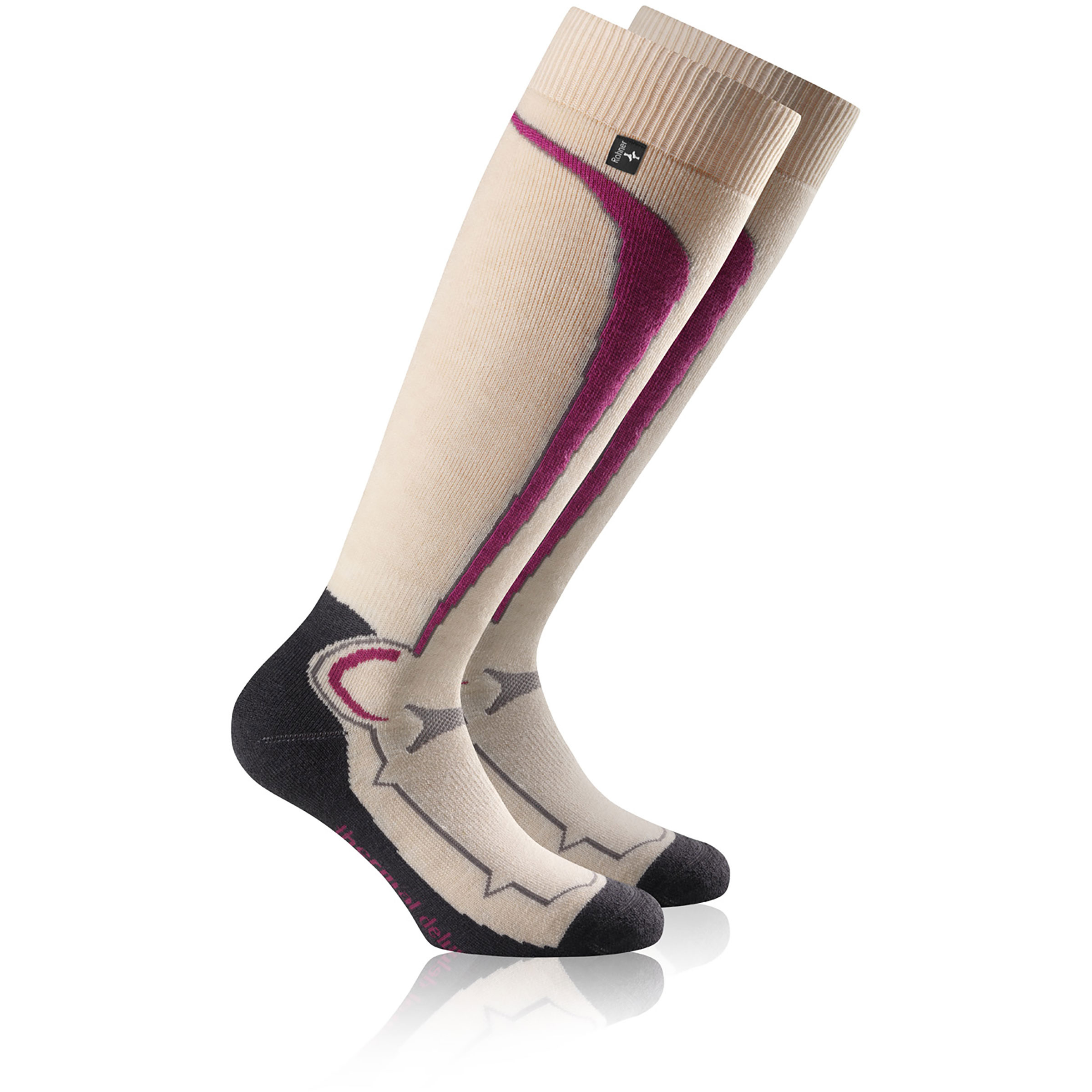 Rohner Thermal Deluxe Ski Skisocken beige Größe 36 Trekking Isolierend Merinowolle