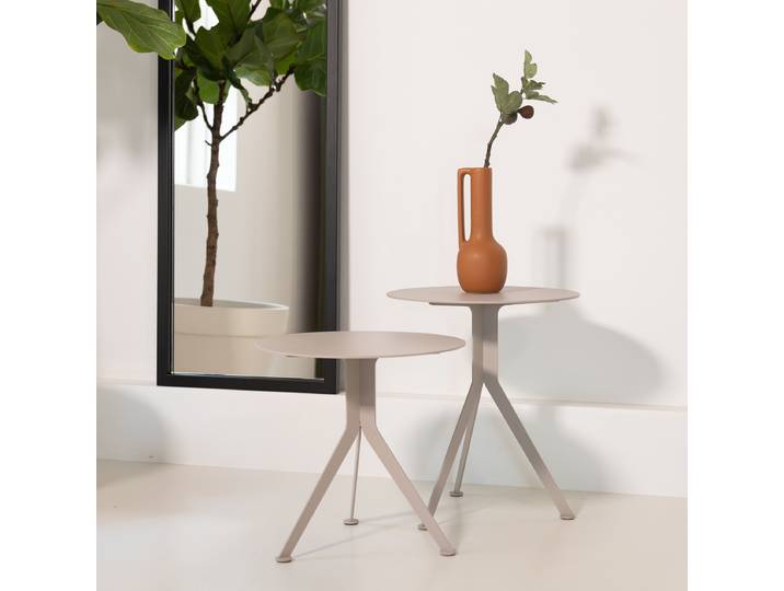 Table d'appoint Dayley - hauteur 45 cm Ø 38cm Gris/Taupe