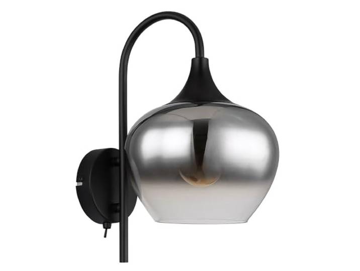 Globo Schwarz Wandleuchte Maxy mit Smoke Glas - 15548W