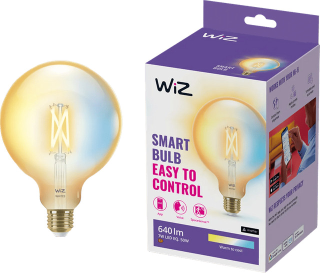 WiZ Connected Smart Filament lamp Globe XL LED - Warm tot Koelwit Licht - E27