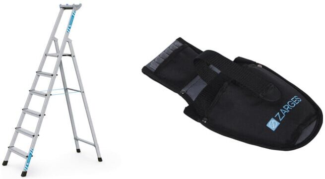 Set ZARGES XLstep S - LM-Stufen-Stehleiter 6 Stufen + Werkzeugtasche