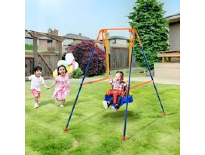 VEVOR Schaukel-Sets für den Garten, 3-in-1-Schaukel-Set für Kleinkinder mit 4 Sandsäcken, faltbarem Metallständer, einfach aufzubauen, Schaukel-Set für drinnen und draußen für Kinder von 3–6 Jahren, Jugendliche von 6–10 Jahren und Teenager ab 10 Jahren