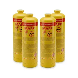 ROTHENBERGER Industrial 4x MAPP-Gas Kartusche 650ml/900g (7/16"-EU) - 035551-A-4