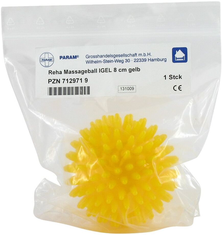 Massageball Igel 8 cm gelb 1stk
