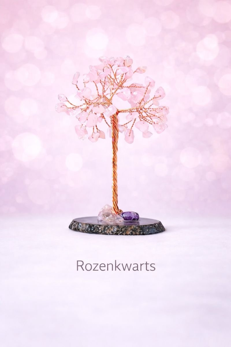 Afecto Rozenkwarts Edelsteen Boompje voor Liefde en Harmonie