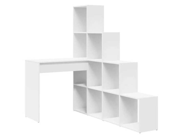 Rabais  Bureau d'angle Table d'ordinateur - SOLOMON - Blanc Standard Bois reconstitué et MDF Europ#35330