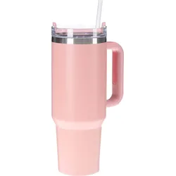 TRENDSHOP Edelstahlbecher Elixir of Life 1,2l - rosa