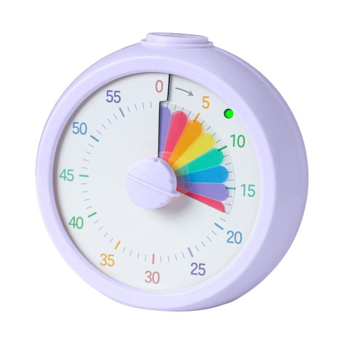 Relaxdays Regenboogtimer visuele stille kindertimer paars en meerkleurig