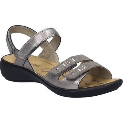 Sandale JOSEF SEIBEL "Ibiza 86, platin", Damen, Gr. 40, grau (platin), Obermaterial: 100% Rindsleder Leather cow., Schuhe Sandale