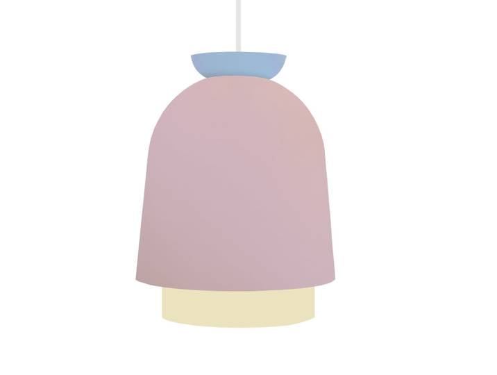 Suspension métal multicolore abat-jour rose