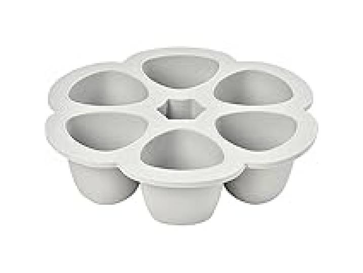 BÉABA, Multiportions Silicone de qualité premium, Résistance thermique extrême, Four et micro-onde, 6 alvéoles indépendantes, Couvercle hermétique, Fabriqué en Italie, 6x150 ml, Gris