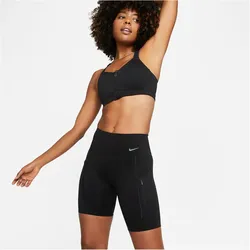 NIKE Go Firm-Support Mid-Rise 8" kurze Tights mit Taschen Damen 010 - black/black XS