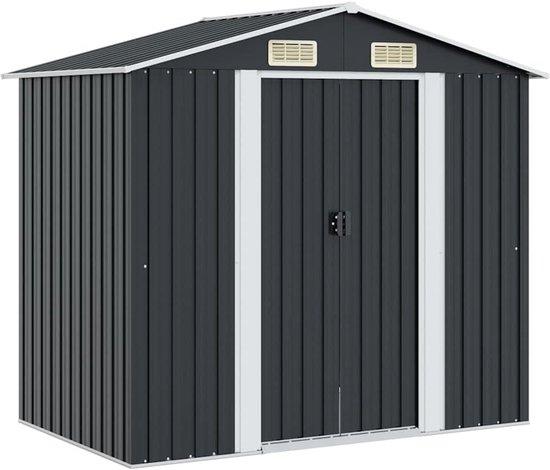 Famanu Aufbewahrungsschrank Garten - Robuste Gartenlagerung mit Belüftung - 204x132x186 cm - Anthrazit