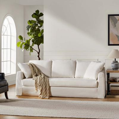 "HULALA HOME Riccardo 85"" Modern Slipcovered Sofa with Square Arm"