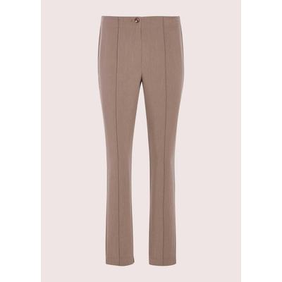 Stoffhose MADELEINE "Culotte Stoffhose mit Biesen", Damen, Gr. 38, N + K Gr, beige (cappuccino), Obermaterial: 73% Polyester PES. 23% Viskose CV. 4% Elasthan EL., Modern, schmal, Hosen Stoffhose, Markante Biese
