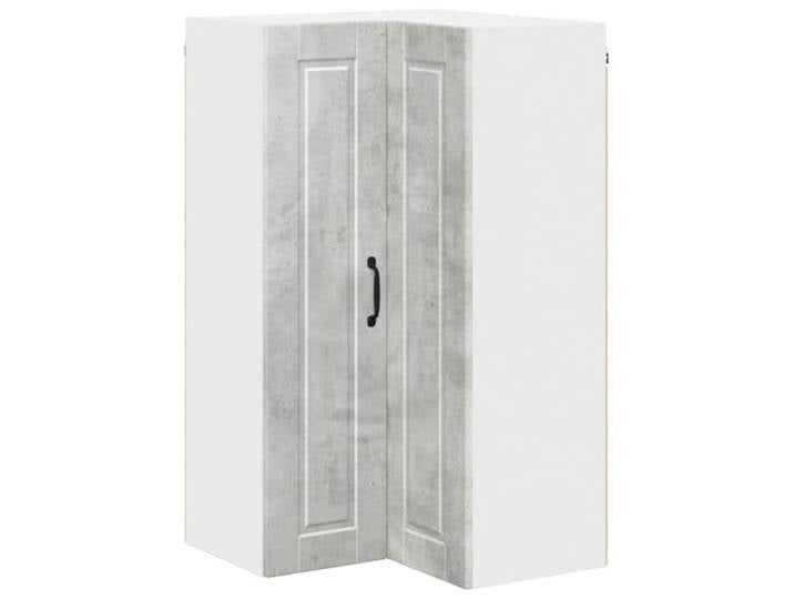 GPWERSDF Wand-Eckschrank Porto Beton Grau 57 x 57 x 100 cm Holzwerkstoff Moderner Küchenschrank, Wandmontage, viel Stauraum, Regale, pflegeleicht, für Innenräume