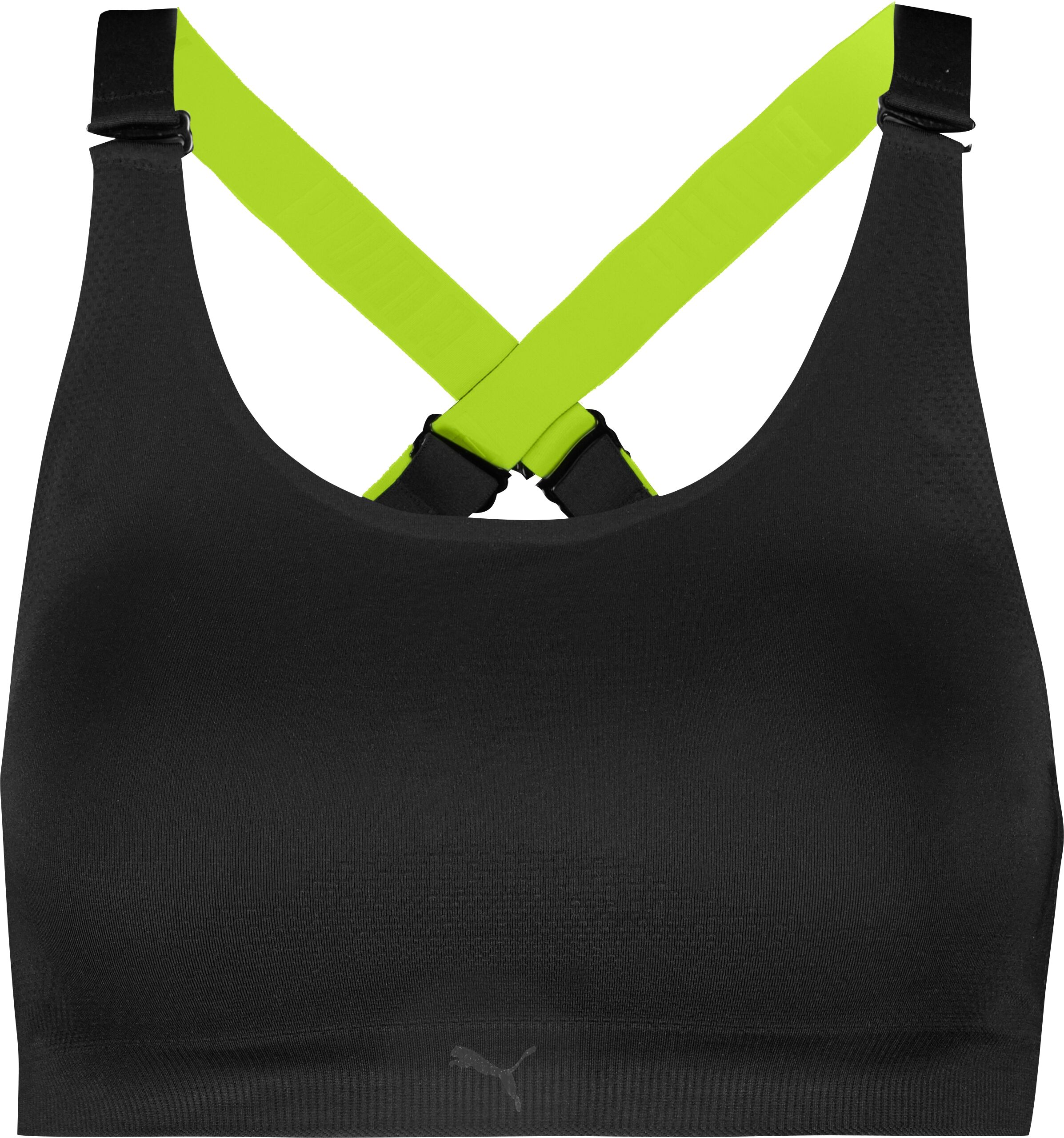 Sporttop PUMA "PUMA WOMEN 3D KNIT SPORT TOP 1P", Damen, Gr. L, schwarz, Strick, Obermaterial: 89% Polyamid, 11% Elasthan, Rundhals, Tops Sporttop, wendbare und verstellbare Träger für einen personalisierten Look