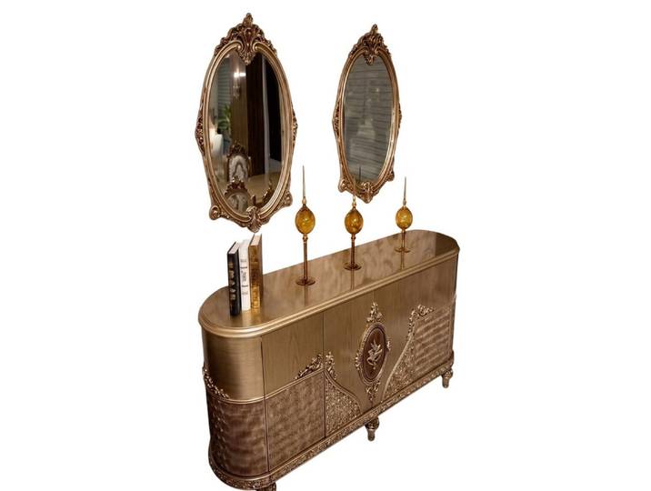 JVmoebel Sideboard Elegantes Sideboard mit Spiegel und stilvollem Stauraumdesign (3 St)