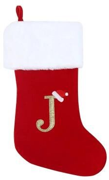 Uplift Picks Personalized Alphabet Christmas Stocking Gift Bag Hanging Ornament j 16 X 16 Cm