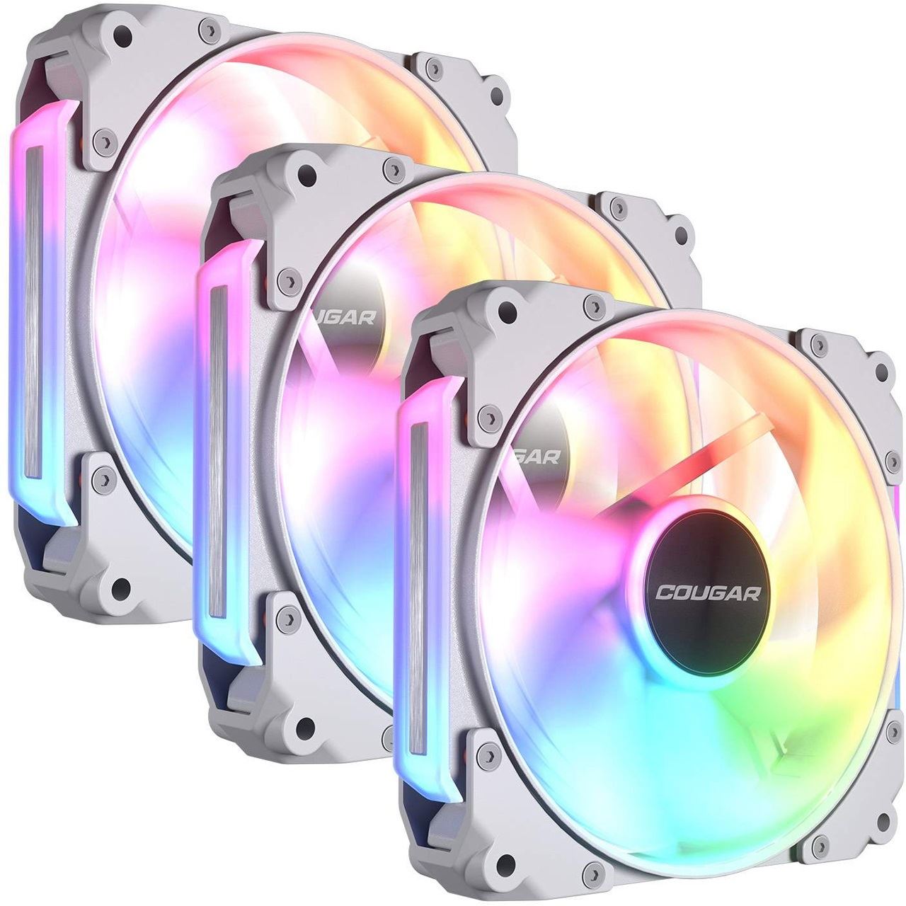 120x120x28mm Cougar Apolar 120ARGB,Reverse Blade,Weiß 3er-Pack