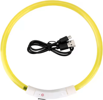 Inspire Essentials Led Usb Dog Safety Collar yellow