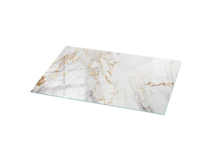 GLASPLATTE 100x50 cm Eleganter Marmor mit Adern