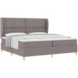 vidaXL, Boxspringbett, Boxspringbett Mit Matratze Stoff Taupe (200 x 200 cm)