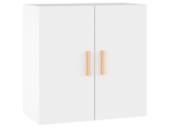 KLGBNCVE Wandschrank Weiß 60x30x60 cm Holzwerkstoff Skandinavisches Design, 2 Fächer mit Türen, Wandmontage, Schwebeschrank, Holzwerkstoff