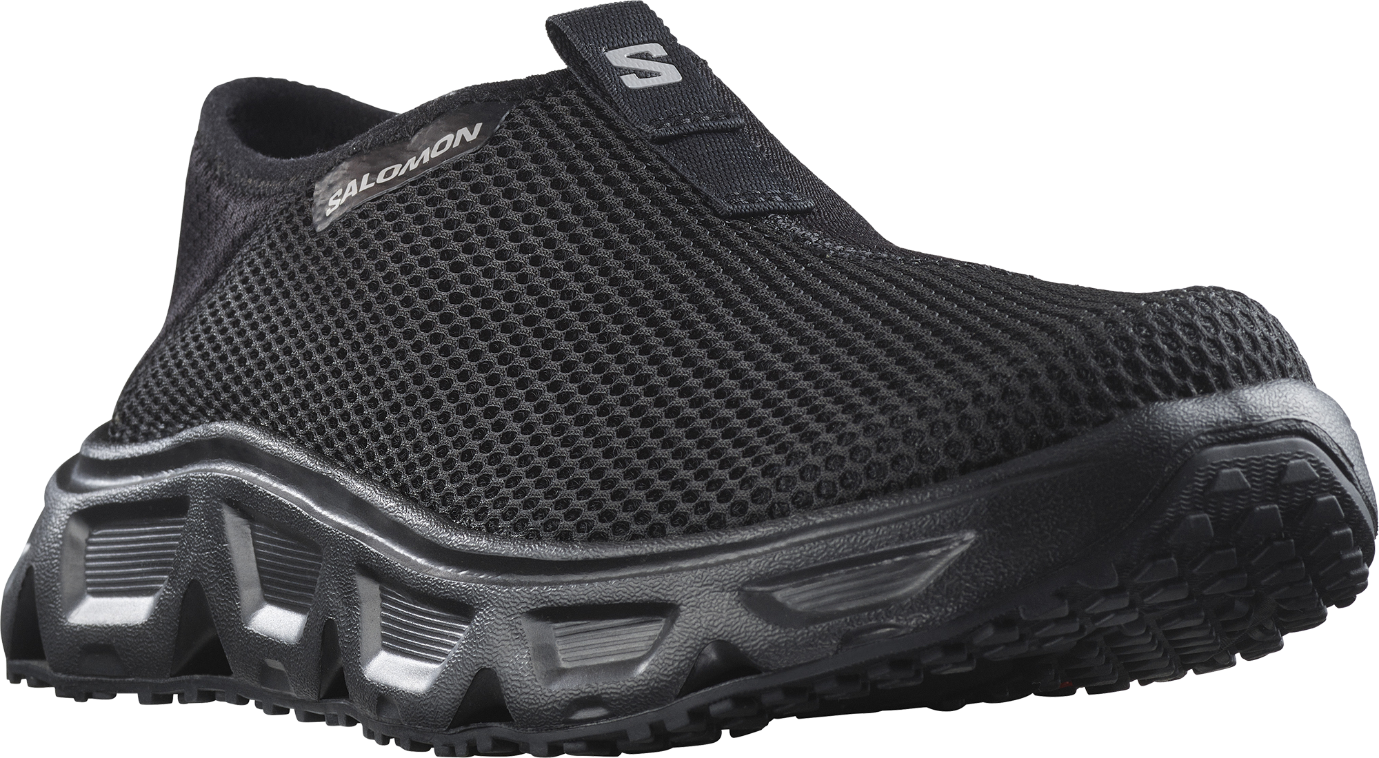 Hausschuh SALOMON "REELAX MOC 6.0", Herren, Gr. 49, Textil, schwarz, Schuhe Hausschuh, Erholungsschuh, Trekkingsandale, Slipper, Mule schwarz 49, Textil