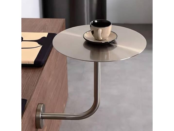 MmcdylyhEU An der Wand montierter runder Bartisch, Kleiner Cocktailtisch mit Eisenbasis for Pub, Bistro, Küche, for Büro, Zuhause, Küche, Pub im Freien(50cm)